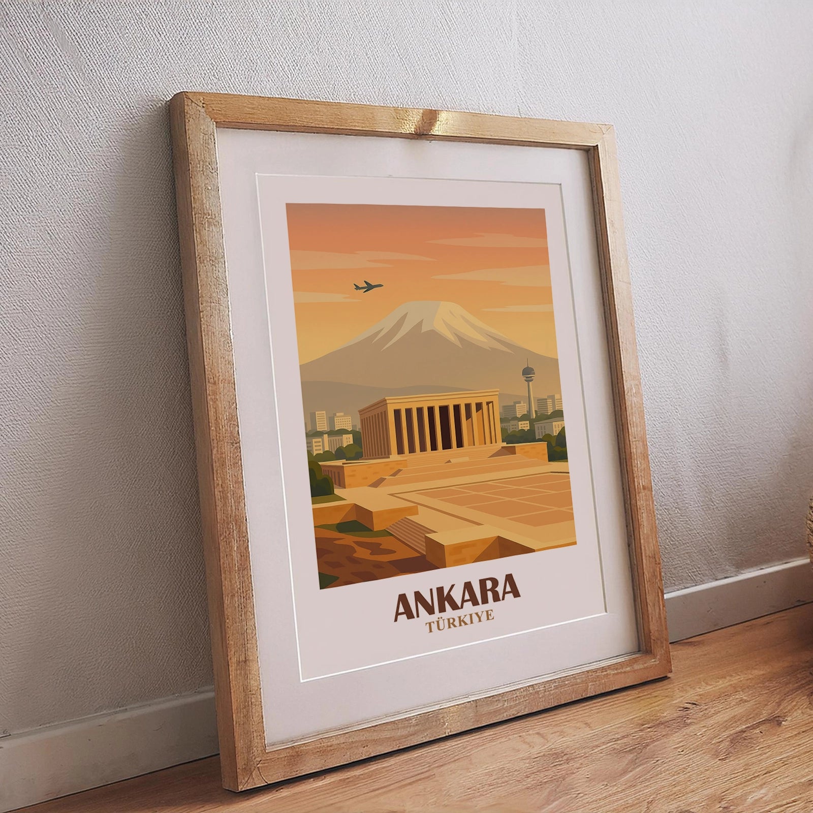 Ankara Poster – Türkisches Städteposter im Retrodesign mit Anıtkabir und urbanem Flair