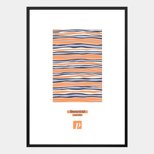 Poster_Breeze_Grid_Azure_Flow_mit_pastellfarbenen_Linien