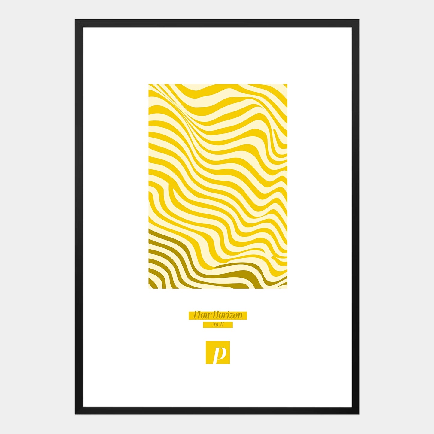 Flow Horizon Poster – Abstraktes Wellenlinien-Design in Gelb für stilvolle Interiors
