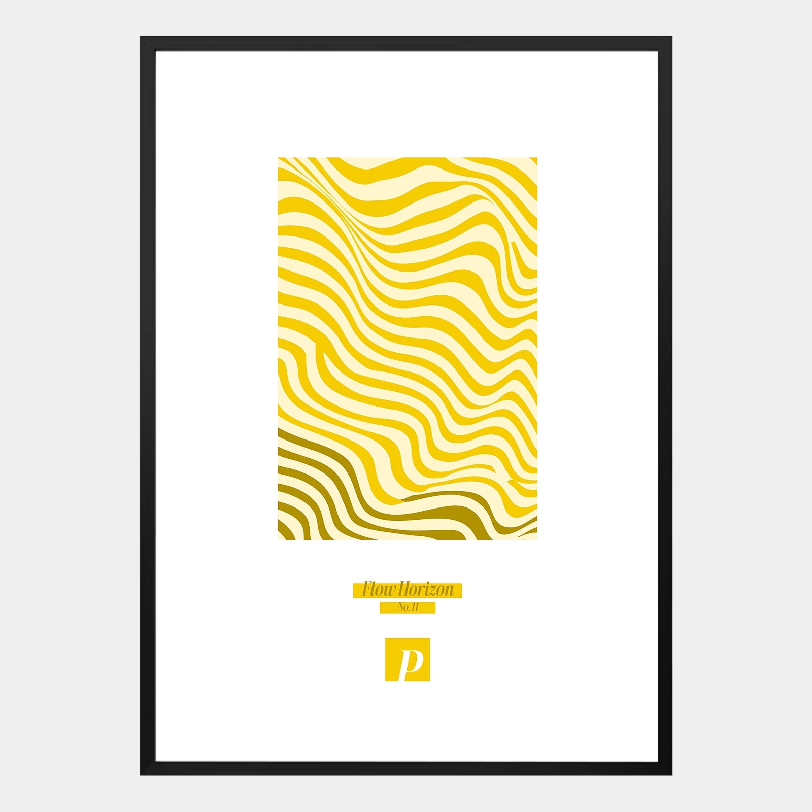 Flow Horizon Poster – Abstraktes Wellenlinien-Design in Gelb für stilvolle Interiors