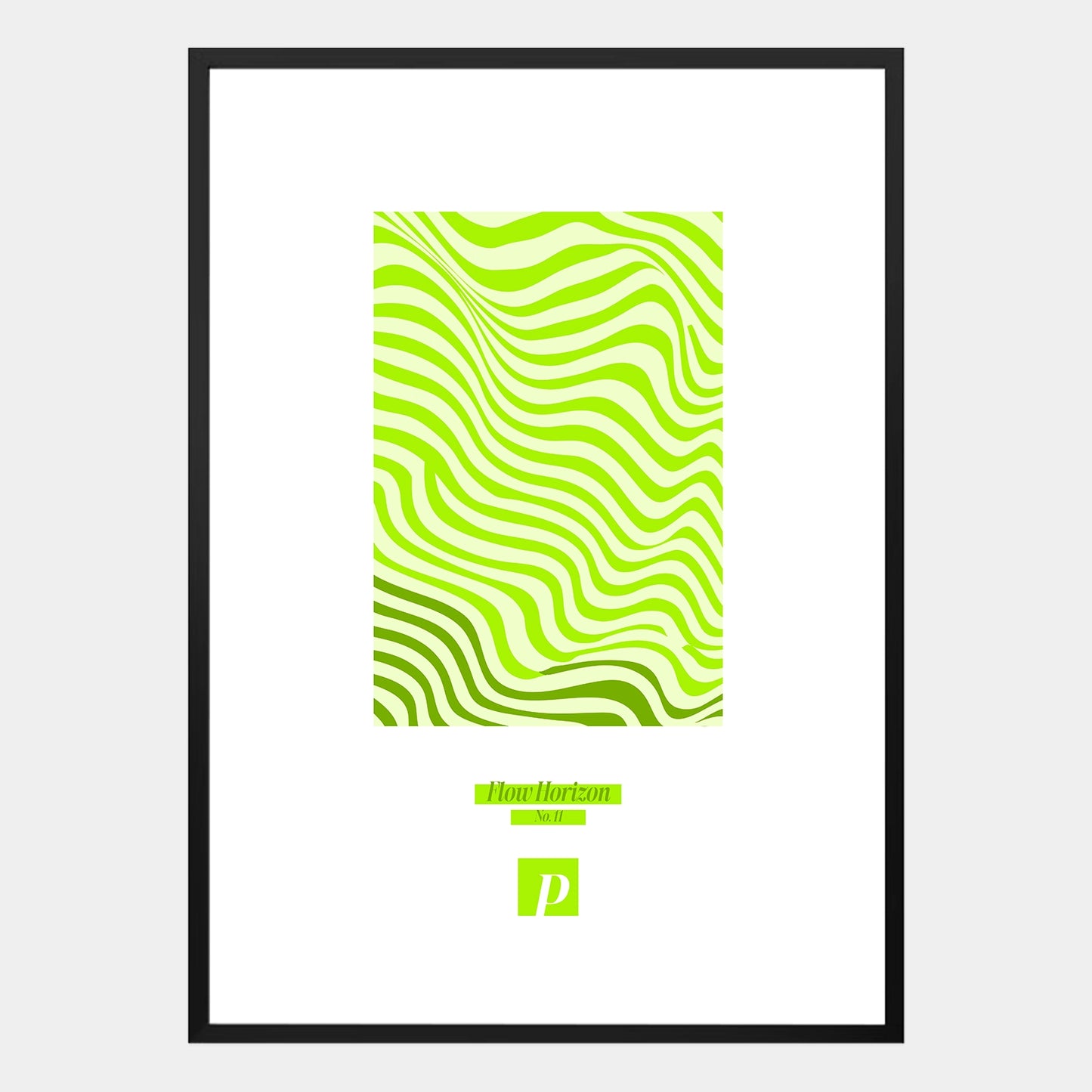 Flow Horizon Poster – Abstraktes Wellenlinien-Design in Grün für moderne Wohnräume
