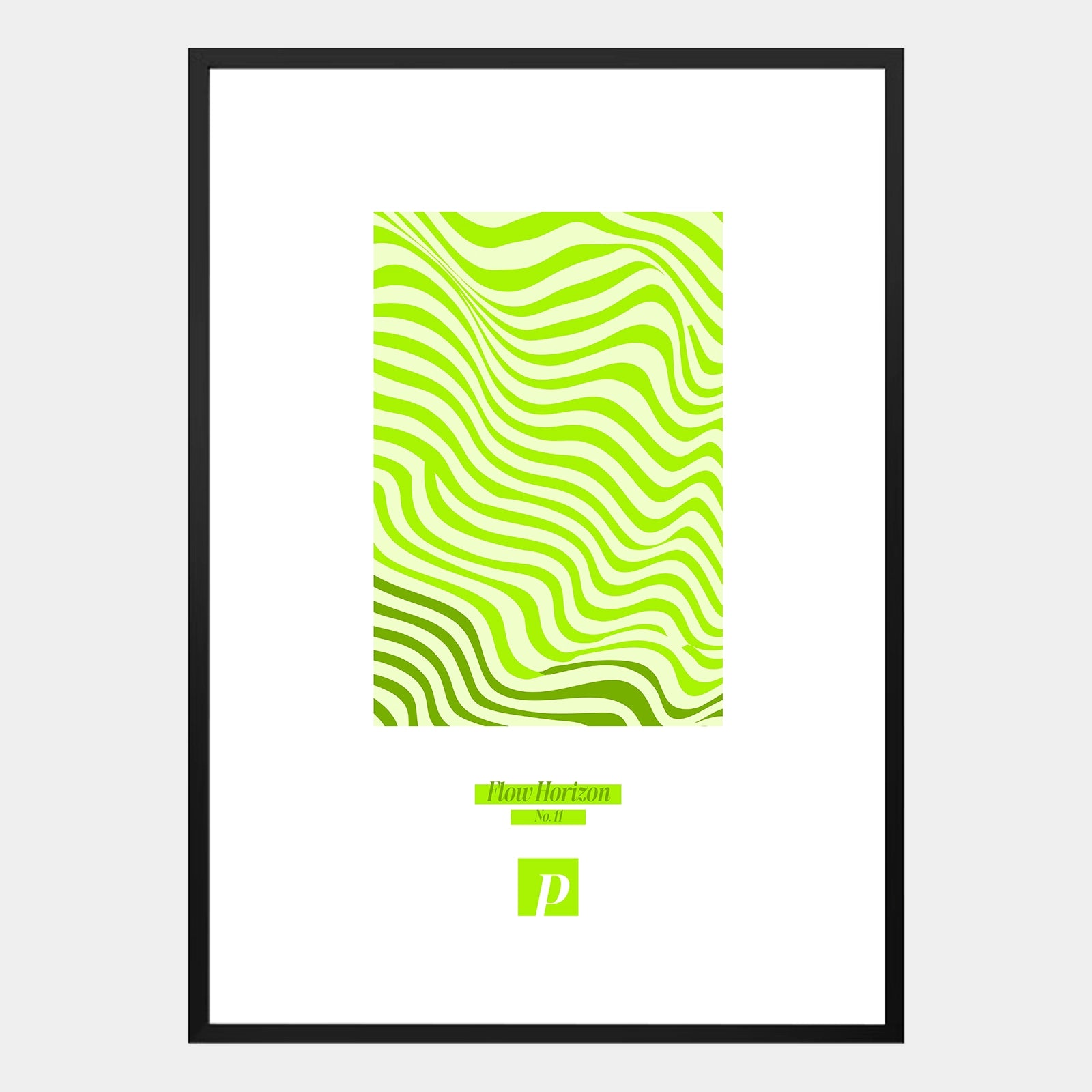 Flow Horizon Poster – Abstraktes Wellenlinien-Design in Grün für moderne Wohnräume
