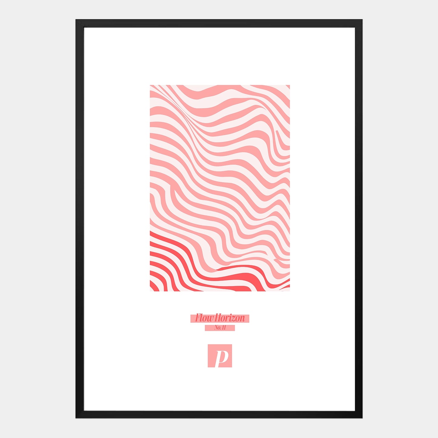 Flow Horizon Poster – Abstraktes Wellenlinien-Design in Rot für moderne Einrichtung