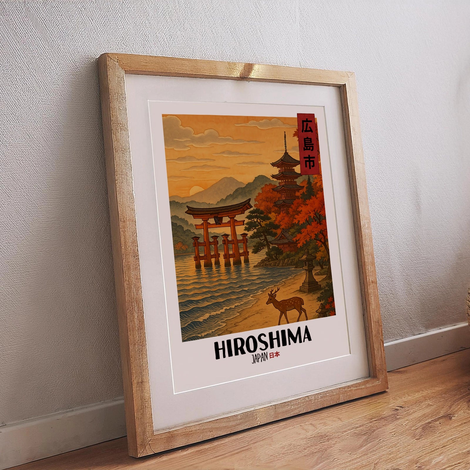 Hiroshima Poster – Japanische Ukiyo-e Kunst mit kulturellen Highlights und Landschaft
