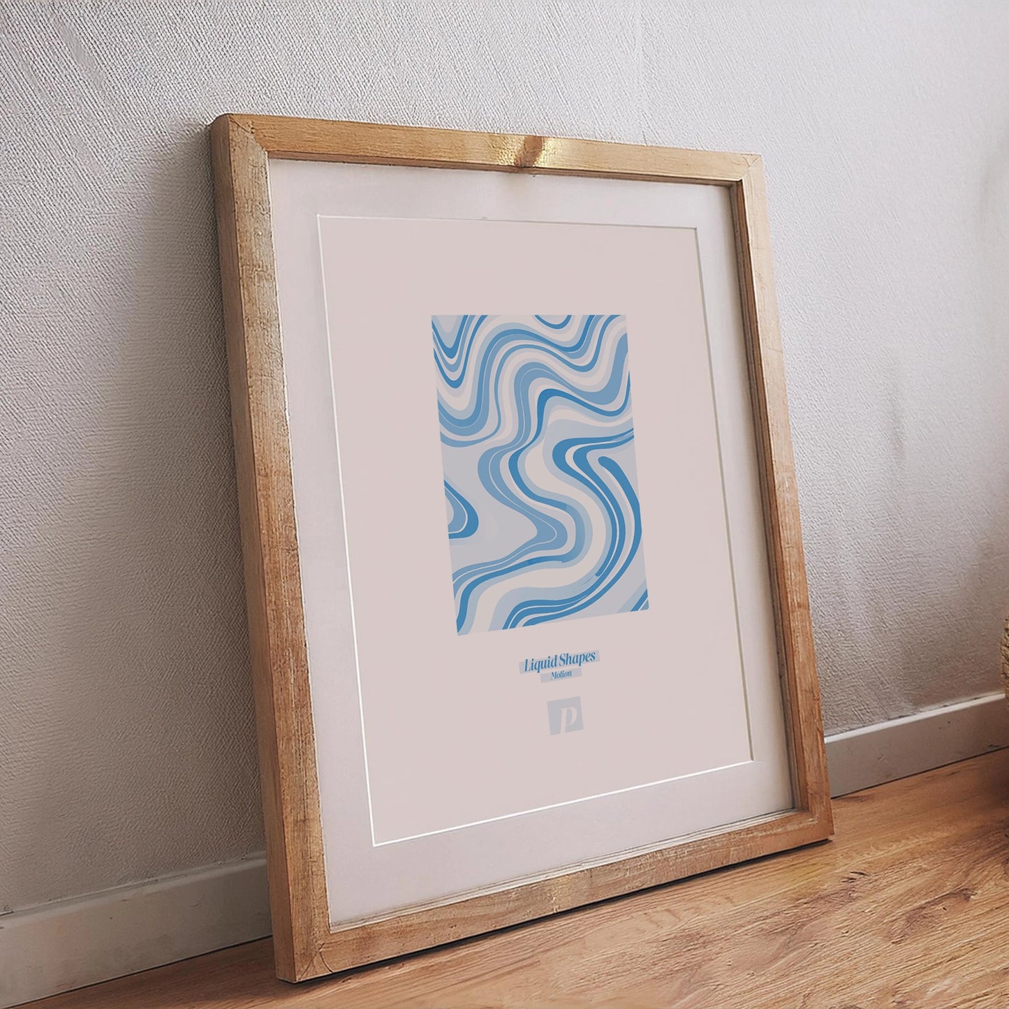 Poster mit abstraktem Liquid-Shapes-Design, fließenden Wellenlinien und moderner Bewegung