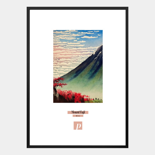Poster Mount Fuji mit ikonischem Berg in ruhigem Naturdesign