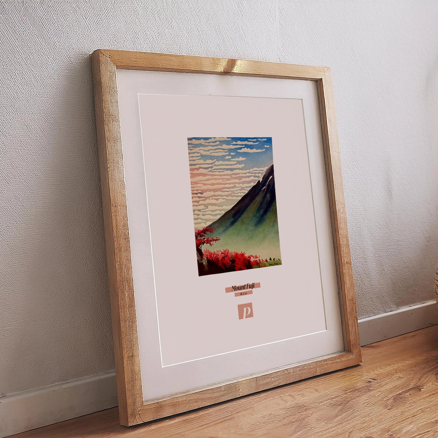 Poster Mount Fuji mit ikonischem Berg in ruhigem Naturdesign, inspiriert von Japan
