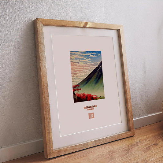 Poster Mount Fuji mit ikonischem Berg in ruhigem Naturdesign, inspiriert von Japan