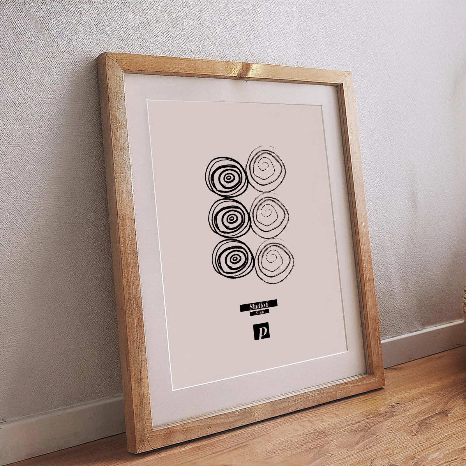 Poster Studio 6 mit sechs geometrischen Kreisen in modernem abstraktem Design