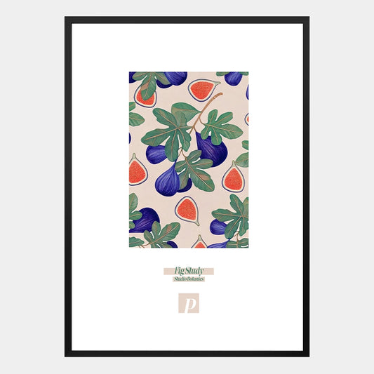 Poster mit Feigen und dem Untertitel „Fig Study“ in minimalistischem, botanischem Stil