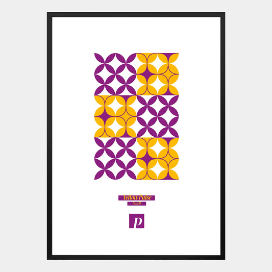Abstraktes Bauhaus-Poster in Gelb mit geometrischem Design, Yellow Pulse No. 09