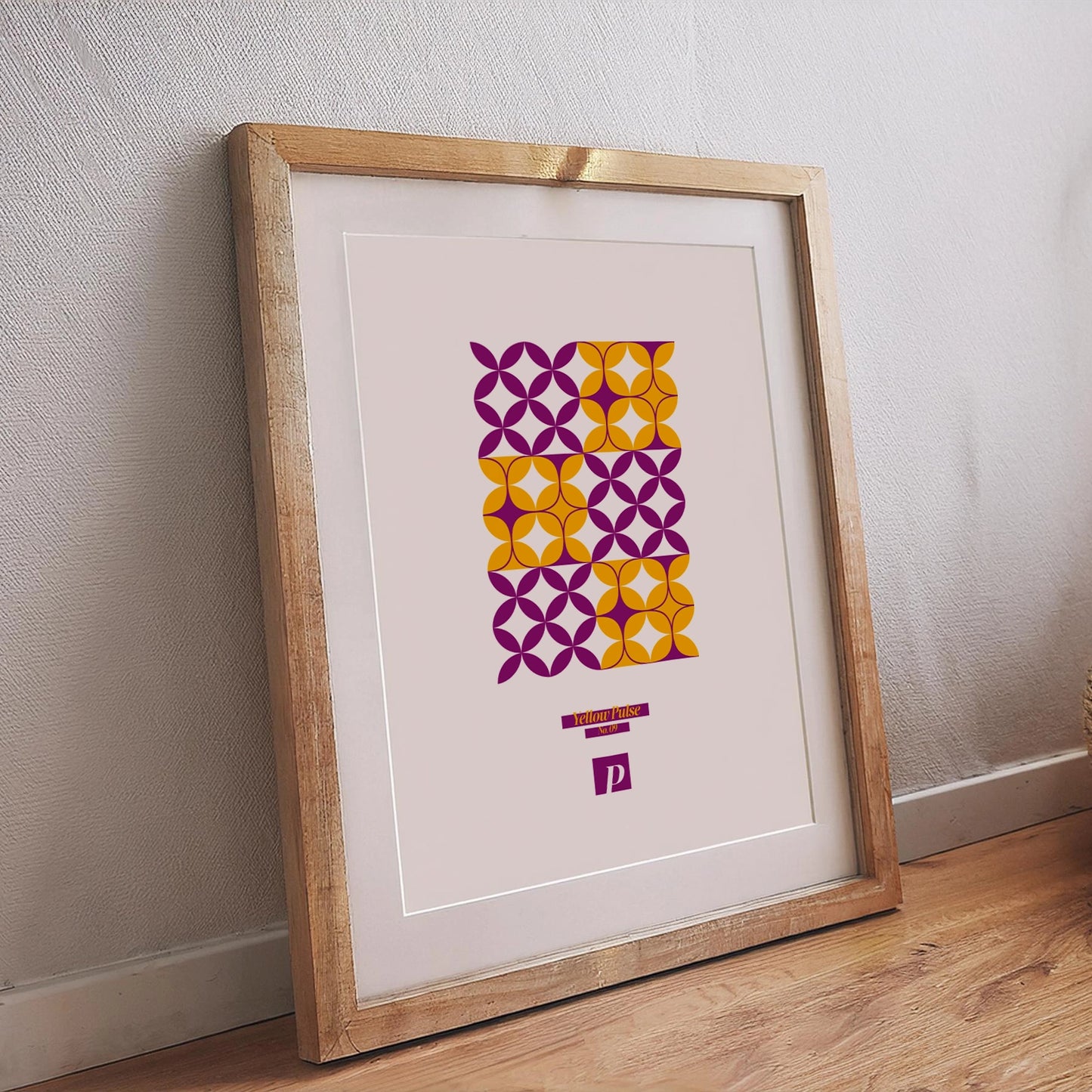 Abstraktes Bauhaus-Poster in Gelb und Beige mit geometrischem Design, Yellow Pulse No. 09